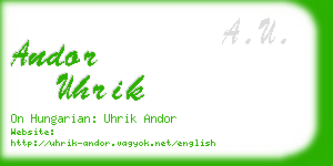 andor uhrik business card